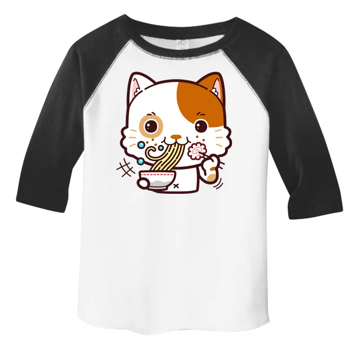 Kawaii Ramen Cat Toddler Fine Jersey T-Shirt