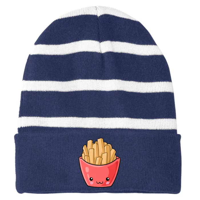 Kawii French Fry Striped Beanie with Solid Band