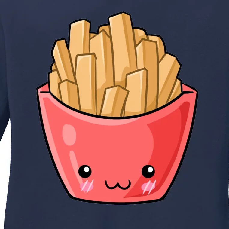 Kawii French Fry Ladies Long Sleeve Shirt