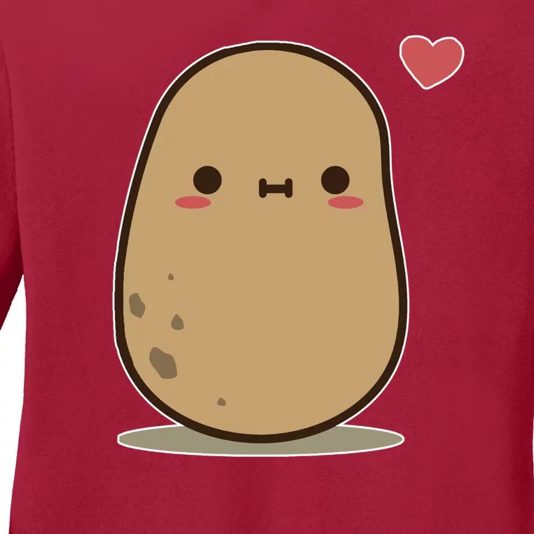 Kawii Potato Ladies Long Sleeve Shirt