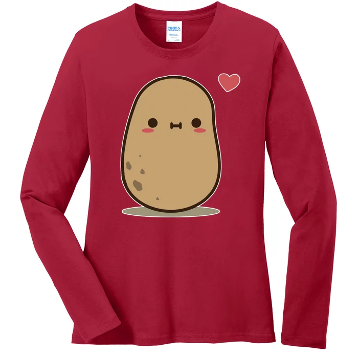 Kawii Potato Ladies Long Sleeve Shirt