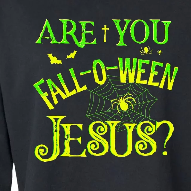 Kids Are You Fall O Ween Jesus Christian Halloween Costume Funny Cropped Pullover Crew