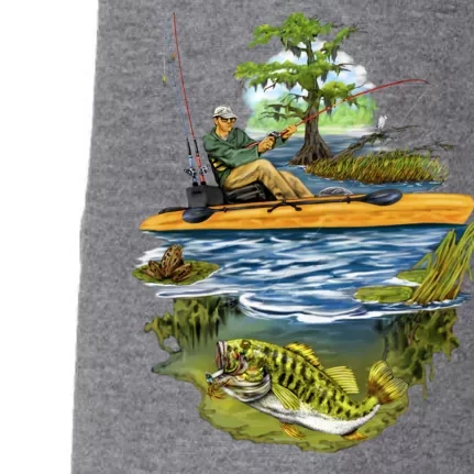 Kayak Fishing Doggie 3-End Fleece Hoodie