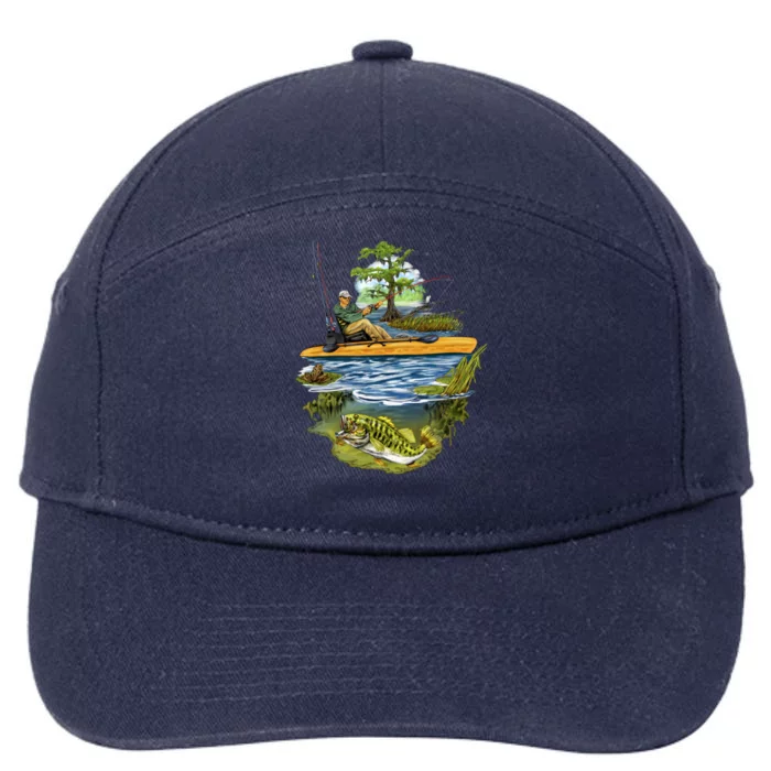 Kayak Fishing 7-Panel Snapback Hat