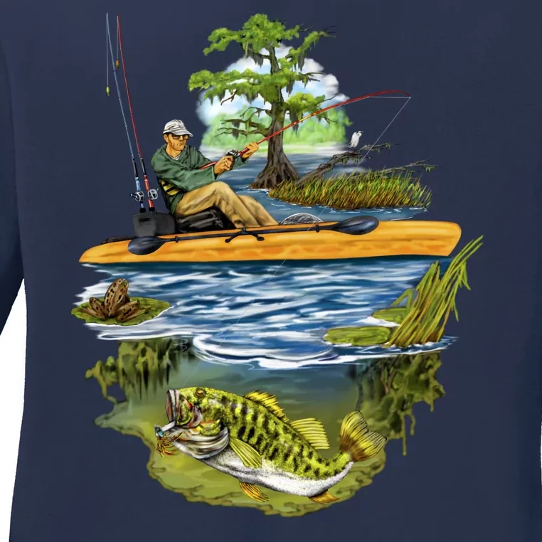 Kayak Fishing Ladies Long Sleeve Shirt