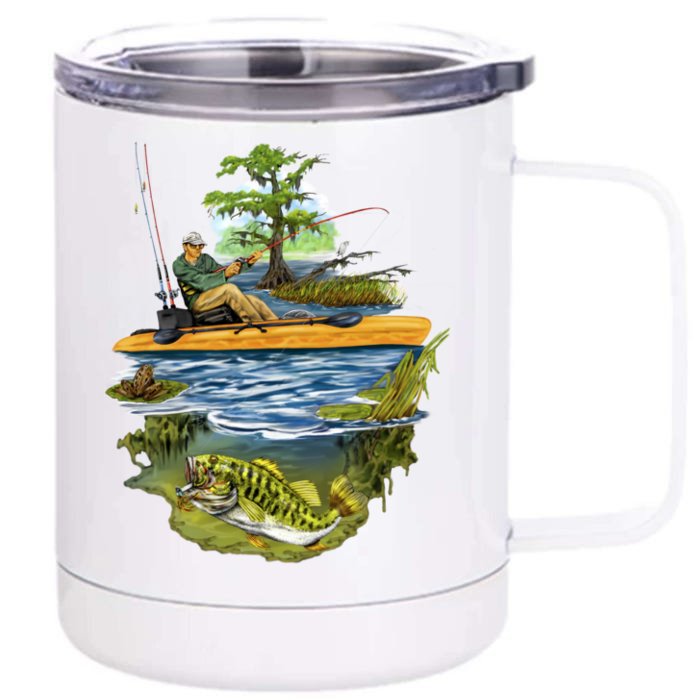 Kayak Fishing Front & Back 12oz Stainless Steel Tumbler Cup