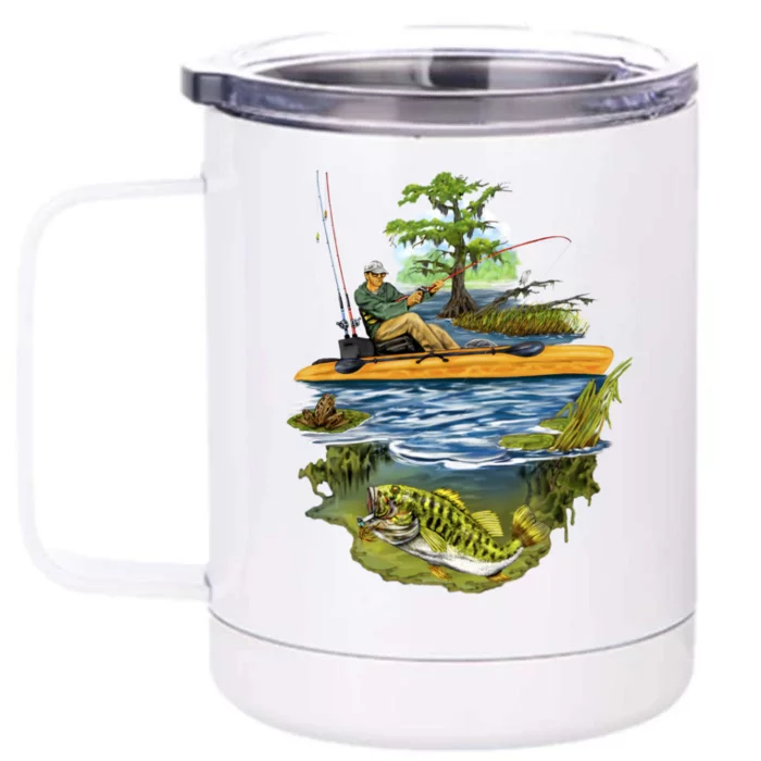 Kayak Fishing Front & Back 12oz Stainless Steel Tumbler Cup