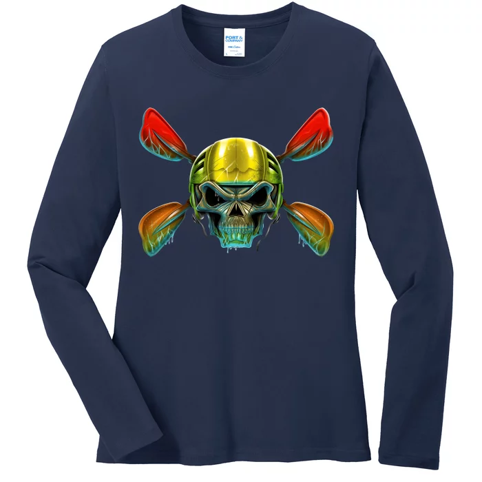 Kayak Skull Ladies Long Sleeve Shirt