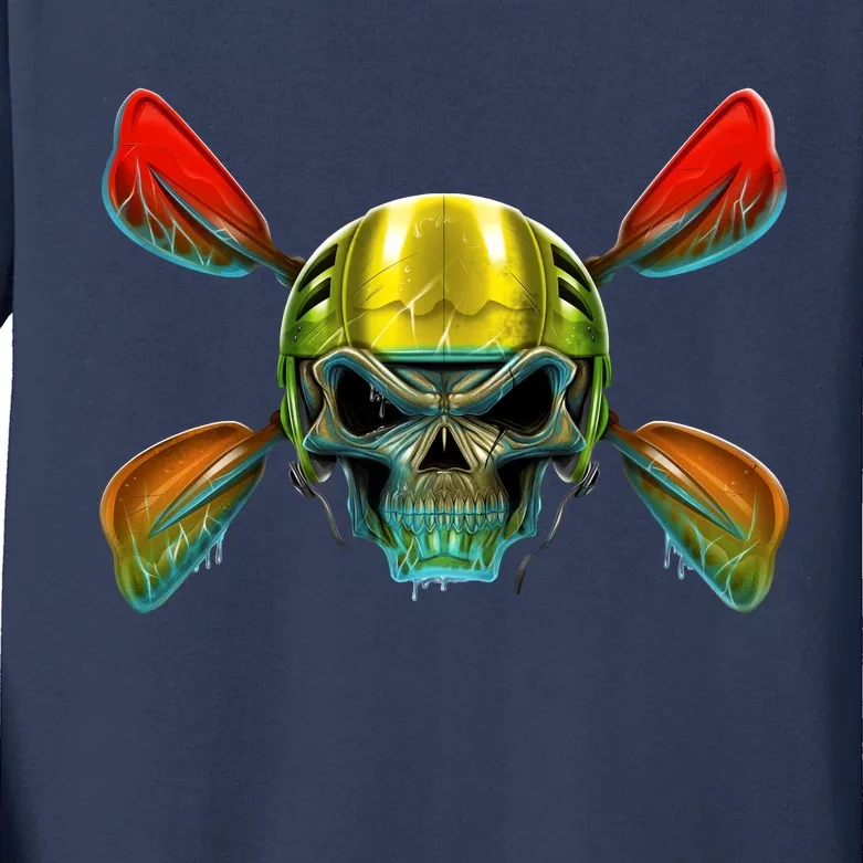 Kayak Skull Kids Long Sleeve Shirt