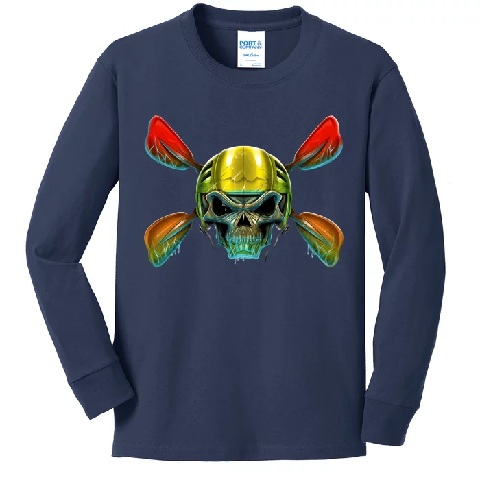 Kayak Skull Kids Long Sleeve Shirt