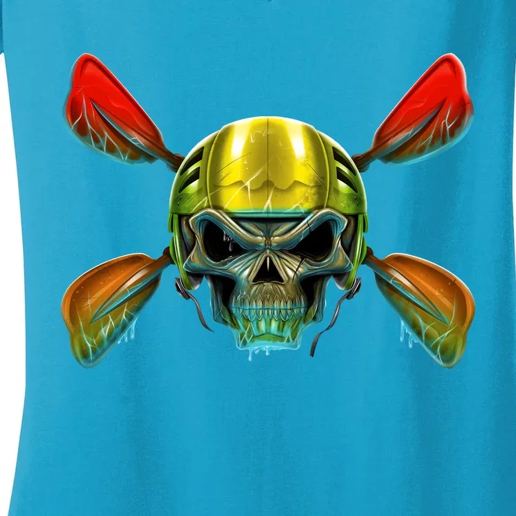 Kayak Skull Women's V-Neck T-Shirt