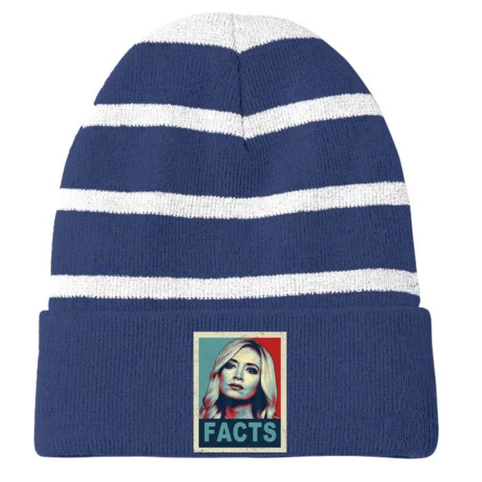 Kayleigh Facts Striped Beanie with Solid Band