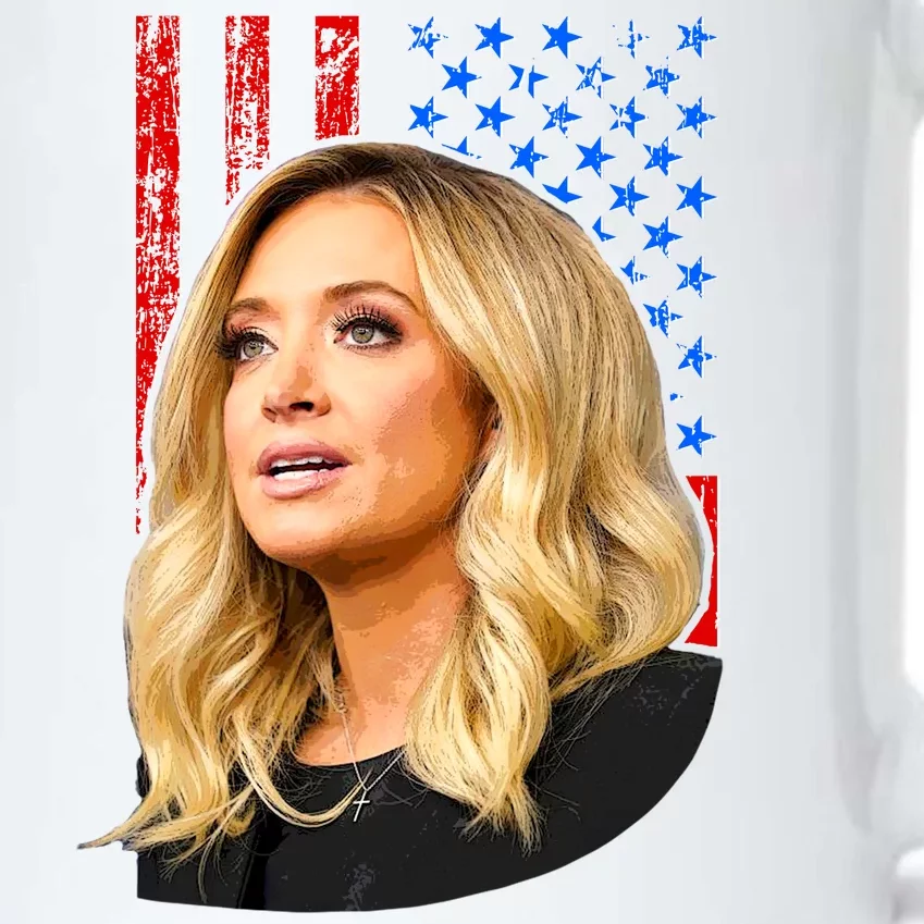 Kayleigh McEnany USA Flag Black Color Changing Mug