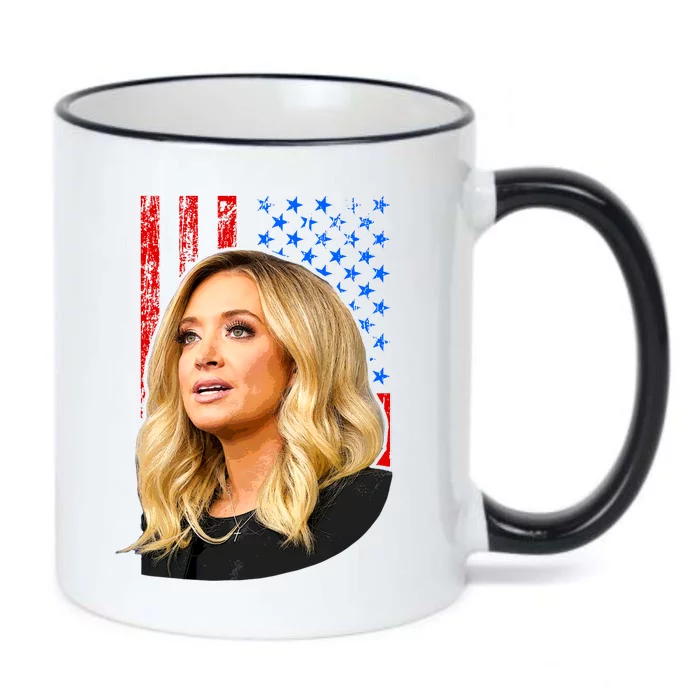 Kayleigh McEnany USA Flag Black Color Changing Mug