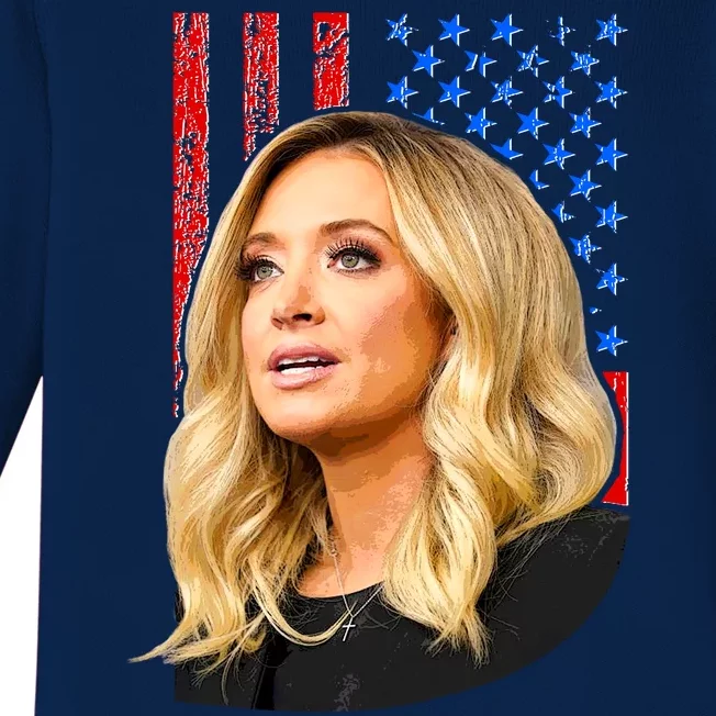 Kayleigh McEnany USA Flag Baby Long Sleeve Bodysuit