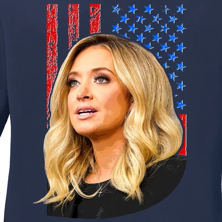 Kayleigh McEnany USA Flag Ladies Long Sleeve Shirt