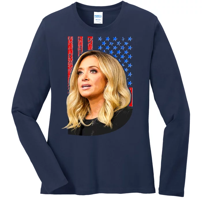 Kayleigh McEnany USA Flag Ladies Long Sleeve Shirt