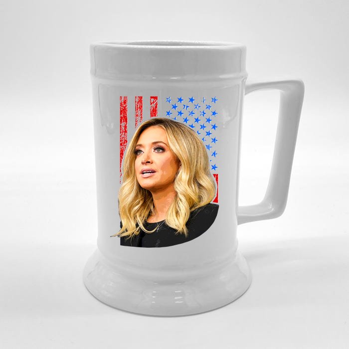 Kayleigh McEnany USA Flag Front & Back Beer Stein