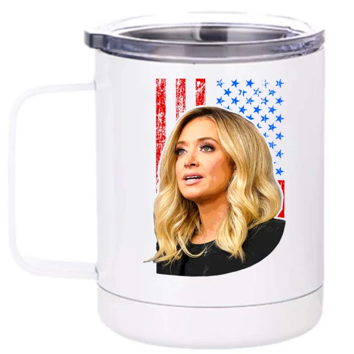 Kayleigh McEnany USA Flag Front & Back 12oz Stainless Steel Tumbler Cup