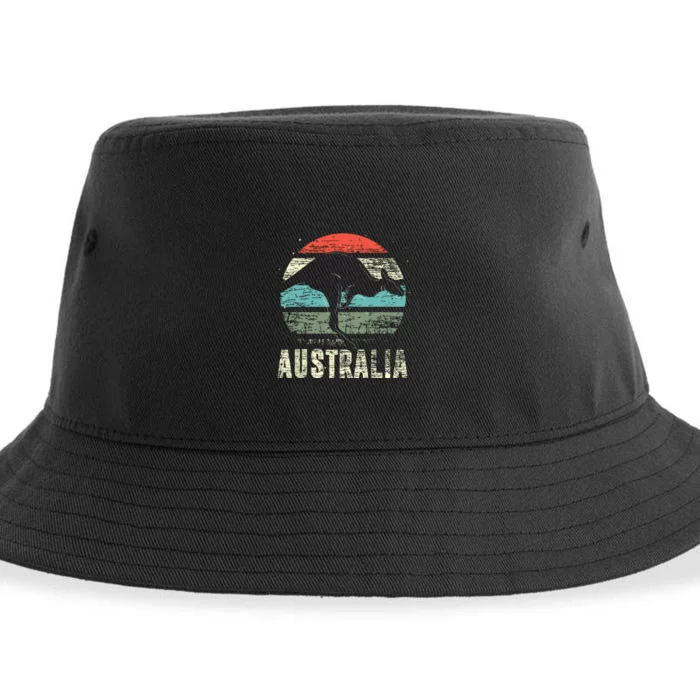 Kangaroo Aussie Zoo Animal Lover Retro Australia Sustainable Bucket Hat