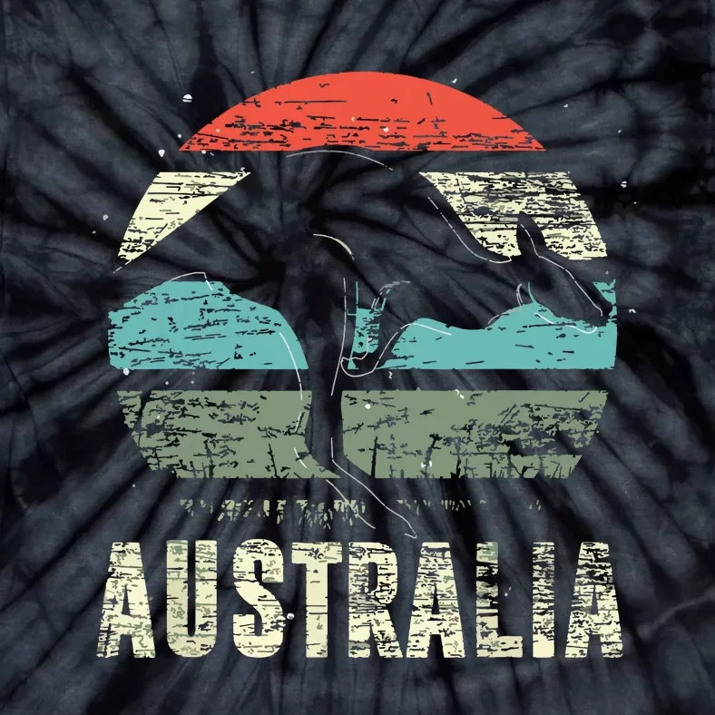 Kangaroo Aussie Zoo Animal Lover Retro Australia Tie-Dye T-Shirt