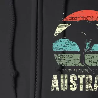 Kangaroo Aussie Zoo Animal Lover Retro Australia Full Zip Hoodie