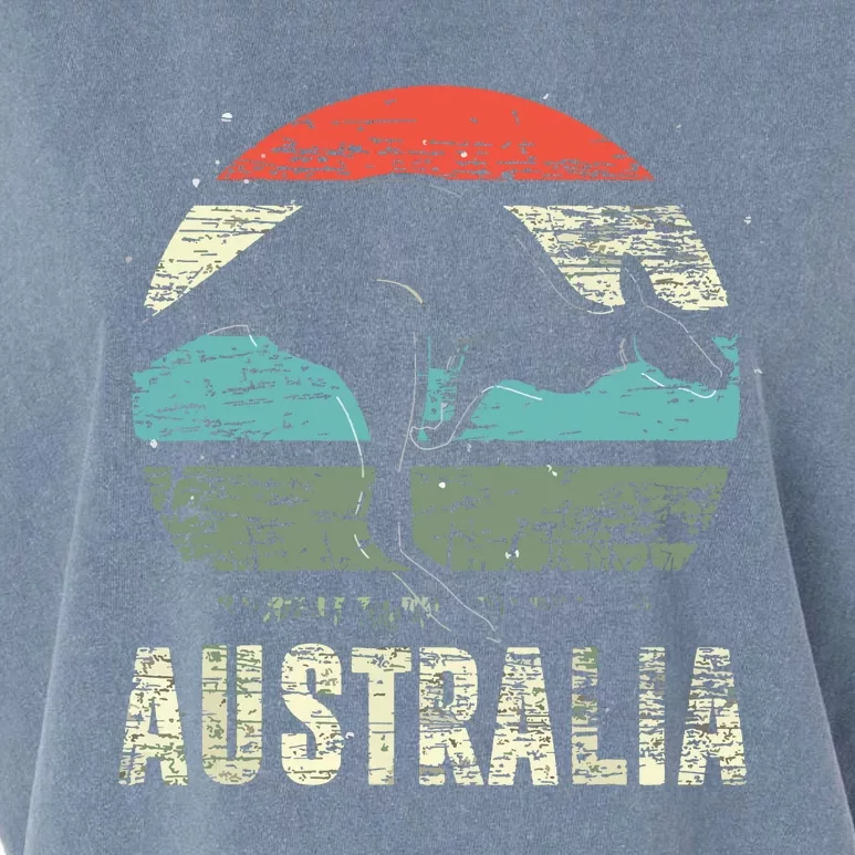 Kangaroo Aussie Zoo Animal Lover Retro Australia Garment-Dyed Women's Muscle Tee