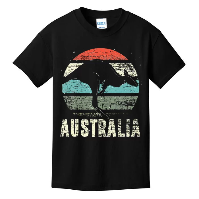 Kangaroo Aussie Zoo Animal Lover Retro Australia Kids T-Shirt