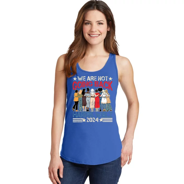 Kamala Blue.Wave 2024 We.Are Not Going Back Ladies Essential Tank