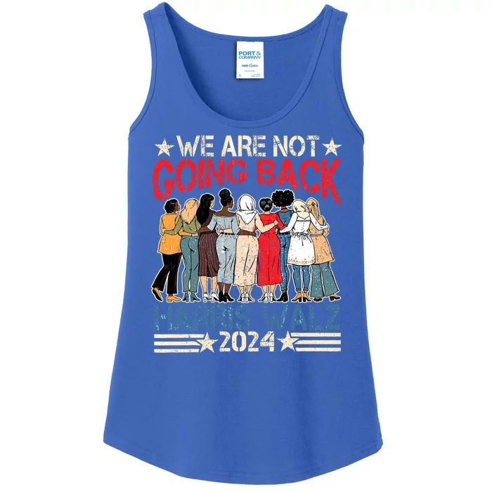 Kamala Blue.Wave 2024 We.Are Not Going Back Ladies Essential Tank