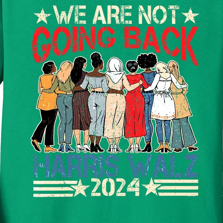 Kamala Blue.Wave 2024 We.Are Not Going Back Kids Long Sleeve Shirt