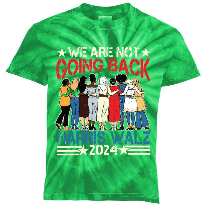 Kamala Blue.Wave 2024 We Are Not Going Back! Kids Tie-Dye T-Shirt