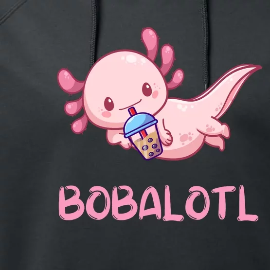 Kawaii Bobalotl Axolotl Bubble Boba Tea Performance Fleece Hoodie