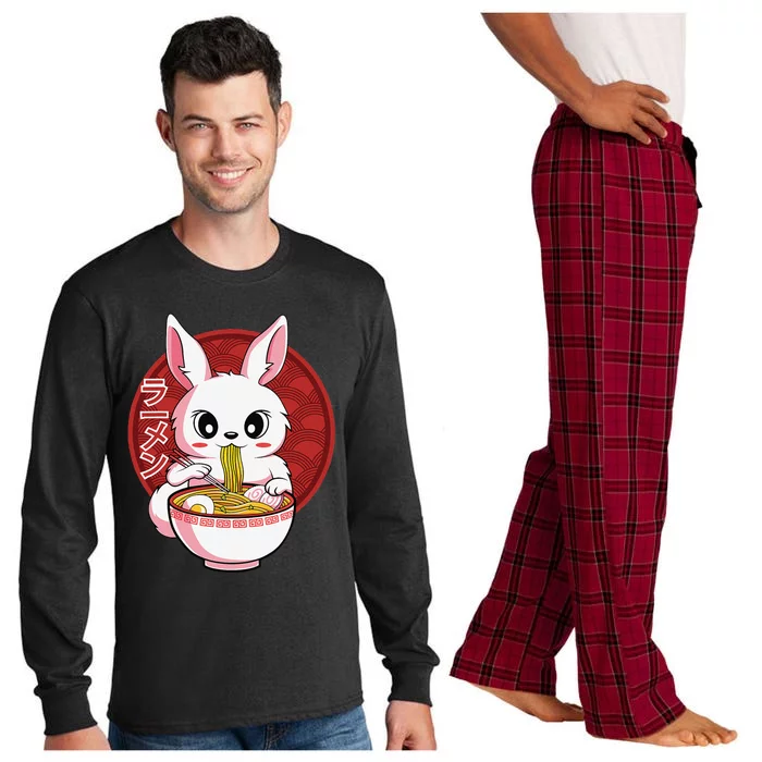 Kawaii Bunny Anime Ra Japanese Noodles Rabbit Lover Long Sleeve Pajama Set