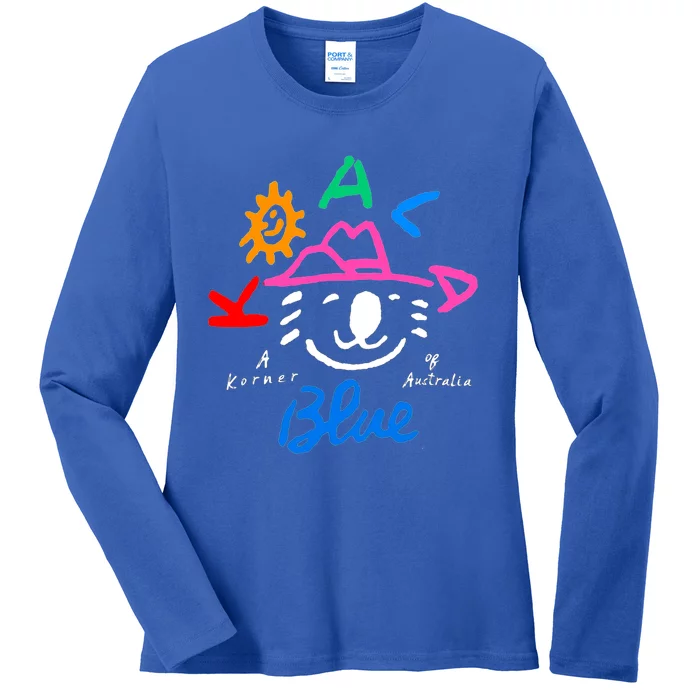 Koala Blue Australia Cute Rip Olivia Ladies Long Sleeve Shirt