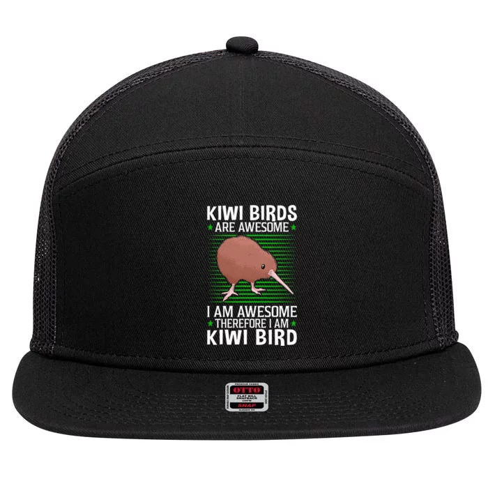 Kiwi Birds Are Awesome Flightless Kiwi Bird 7 Panel Mesh Trucker Snapback Hat