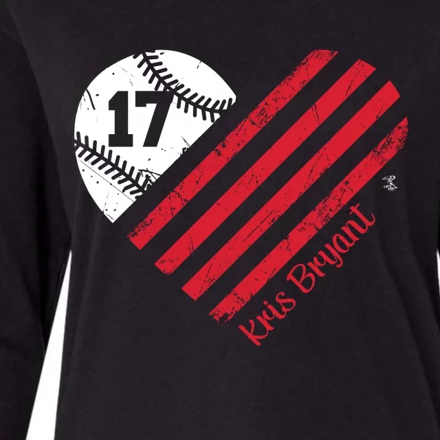 Kris Bryant Baseball Flag Heart Gift Cute Gift Womens Cotton Relaxed Long Sleeve T-Shirt