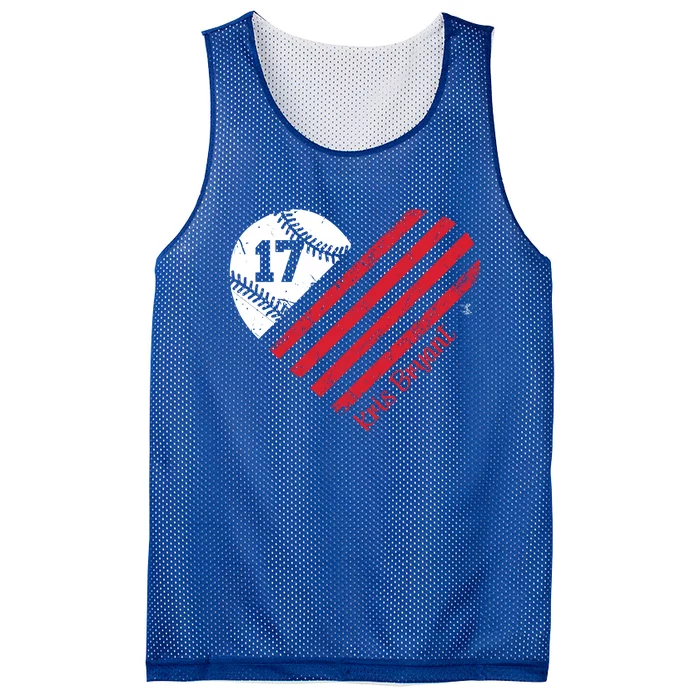 Kris Bryant Baseball Flag Heart Gift Cute Gift Mesh Reversible Basketball Jersey Tank