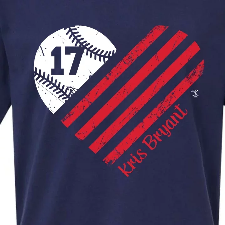 Kris Bryant Baseball Flag Heart Gift Cute Gift Sueded Cloud Jersey T-Shirt