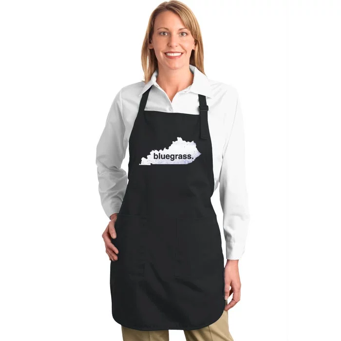 Kentucky Bluegrass Bluegrass Map Of Kentucky Full-Length Apron With Pocket