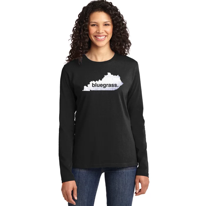 Kentucky Bluegrass Bluegrass Map Of Kentucky Ladies Long Sleeve Shirt