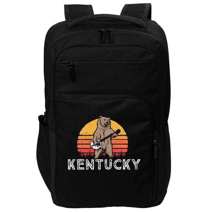 Kentucky Bluegrass Banjo Bear Funny Retro Graphic Impact Tech Backpack