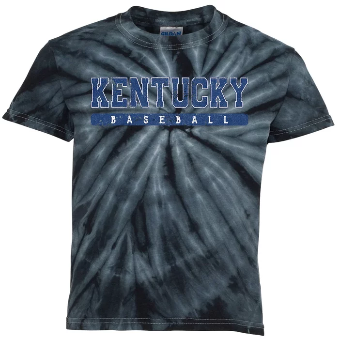 Kentucky Baseball Blue Vintage Text Kids Tie-Dye T-Shirt