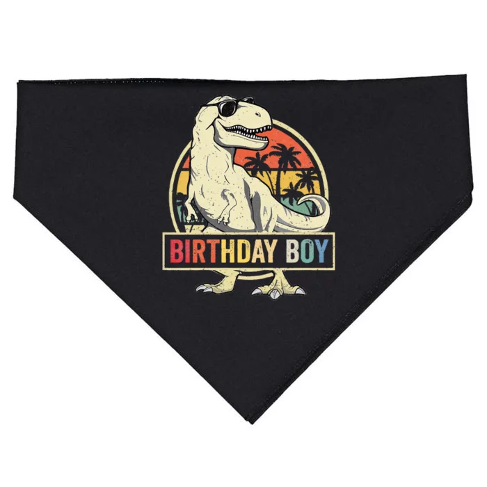 Kids Birthday Boy Dino T Rex Dinosaur Matching Family USA-Made Doggie Bandana