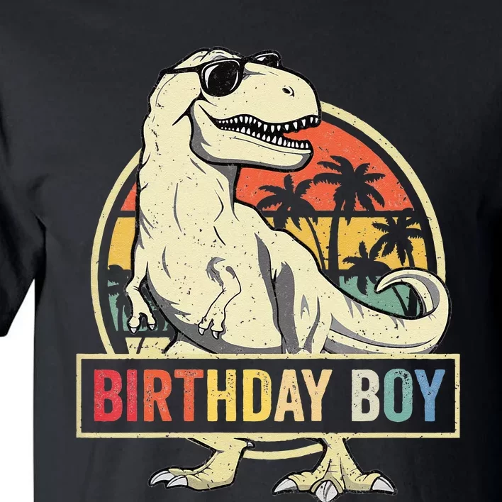 Kids Birthday Boy Dino T Rex Dinosaur Matching Family Tall T-Shirt