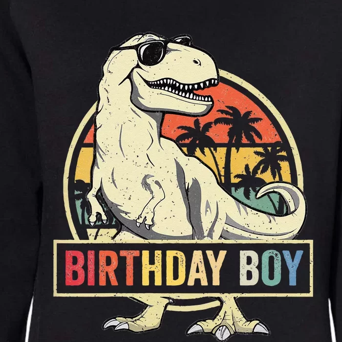 Kids Birthday Boy Dino T Rex Dinosaur Matching Family Womens California Wash Sweatshirt