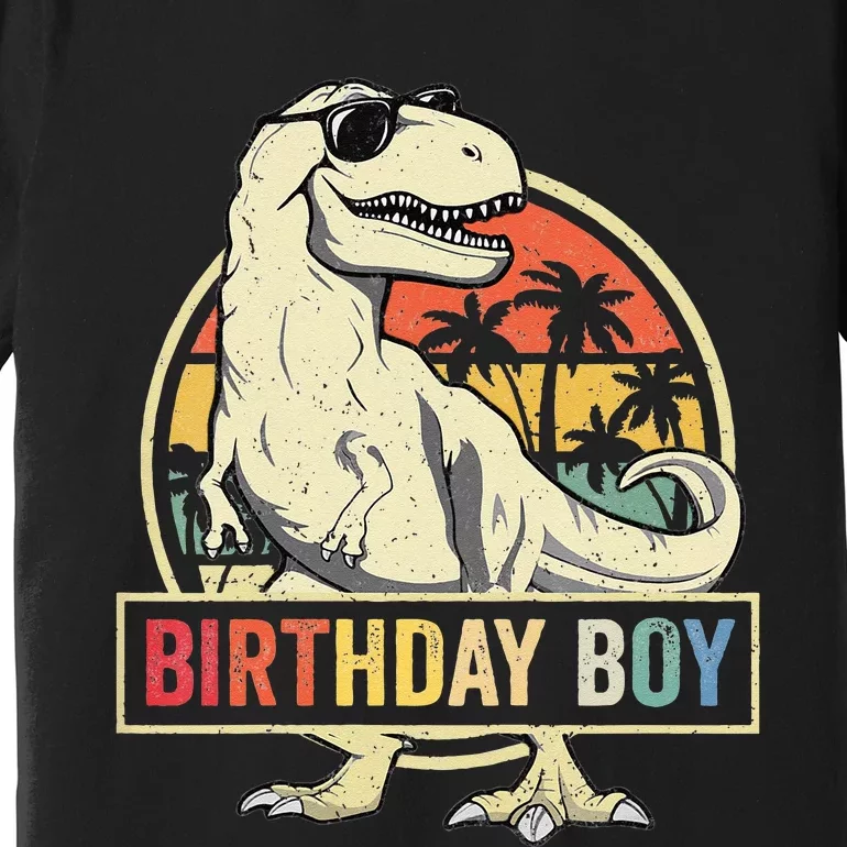 Kids Birthday Boy Dino T Rex Dinosaur Matching Family Premium T-Shirt