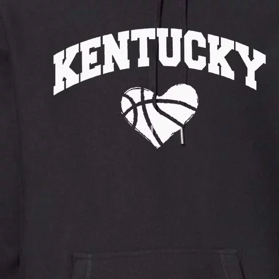 Kentucky Blue Basketball Heart Design Premium Hoodie