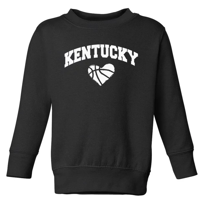 Kentucky Blue Basketball Heart Design Toddler Sweatshirt