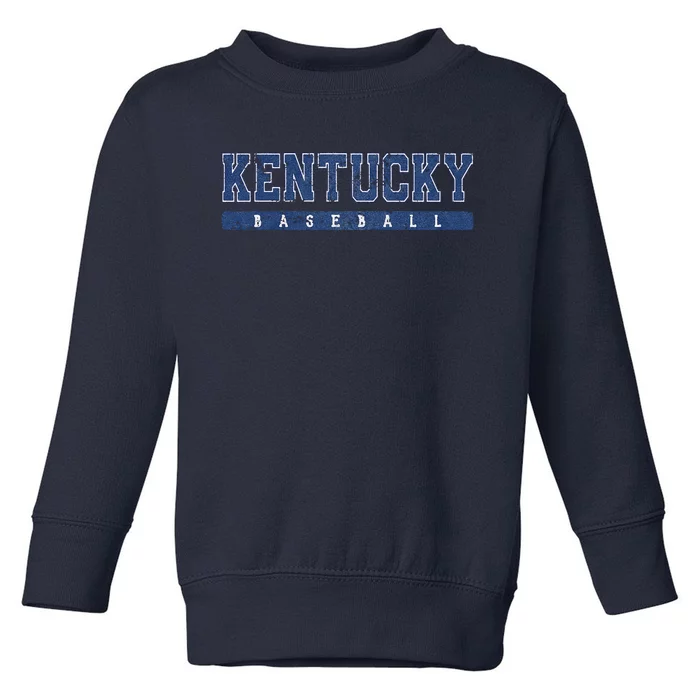 Kentucky Baseball Blue Vintage Text Toddler Sweatshirt